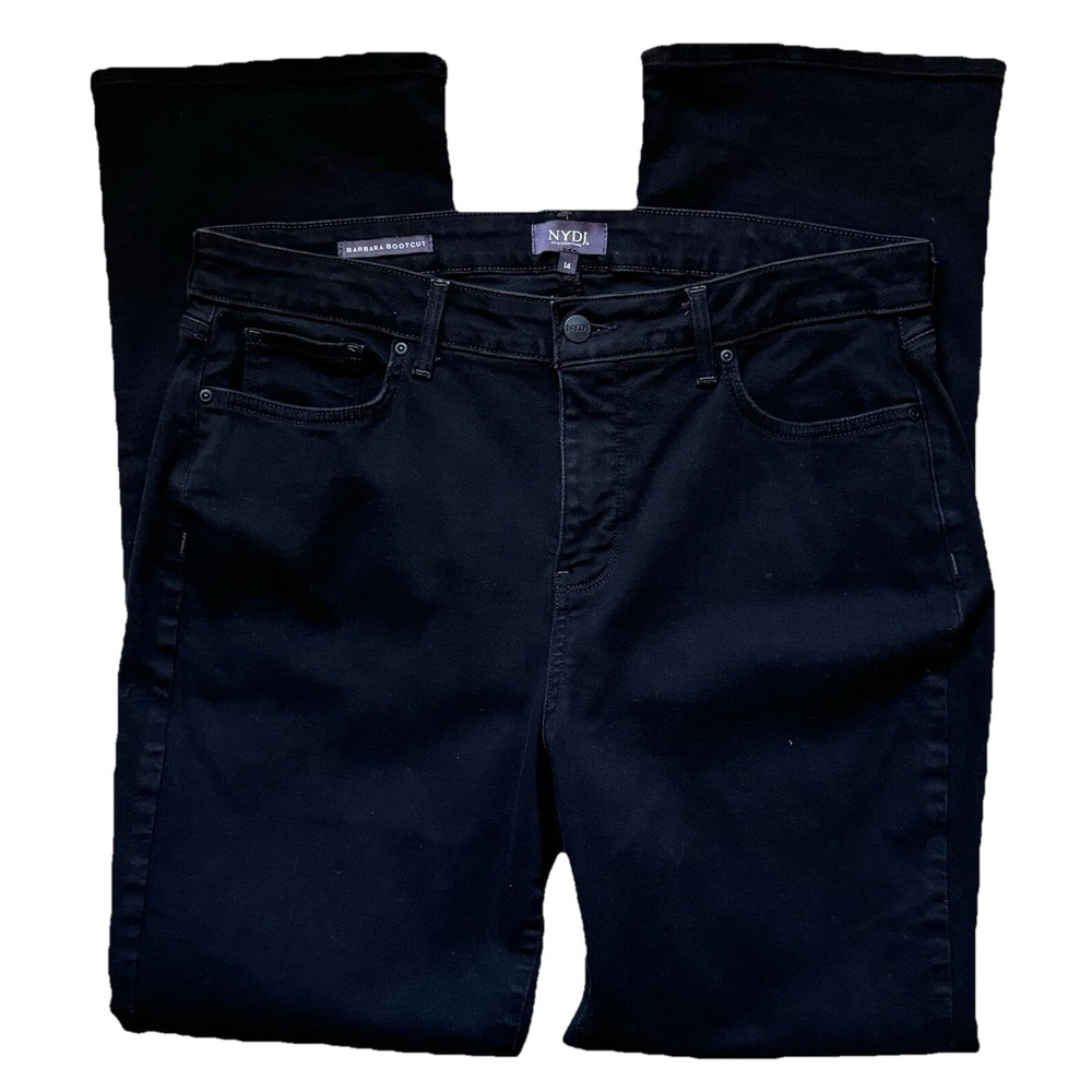 NYDJ Women's 14 Black Barbara Bootcut Stretch w/Lift x Tuck Technology 11.5"Rise